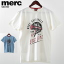 メルクロンドン メンズ Tシャツ Merc London ヘルメット グラフィック 2色 クリーム ヴィンテージブルー モッズファッション ギフト トラッド