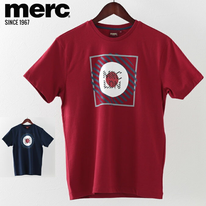 メルクロンドン メンズ Tシャツ Merc London ターゲットマーク グラフィック 2色 ディープレッド ネイビー モッズファッション ギフト トラッド