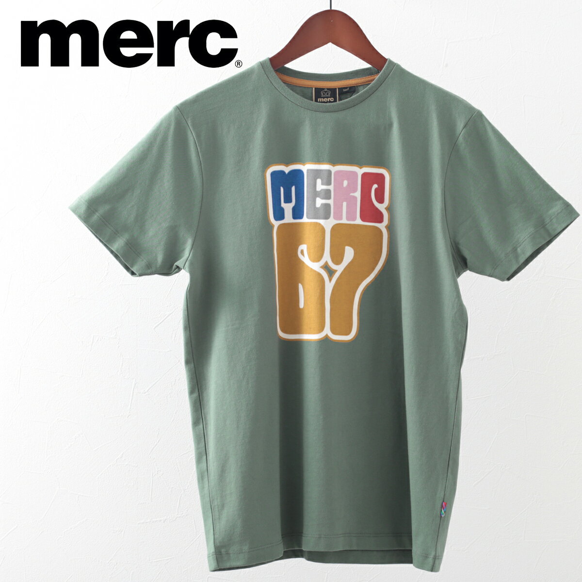 メルクロンドン メンズ Tシャツ 20s コンバットグリーン Merc London グラフィック プリント モッズファッション プレゼント ギフト