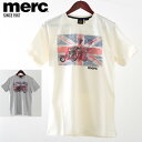 メルクロンドン メンズ Tシャツ Merc London 2色 ヴィンテージホワイト ライトグレーマール ロングポート スクーター フィギュア W1 プレミアム モッズ モッズファッション ギフト トラッド