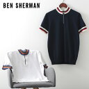 ベンシャーマン メンズ ジップ ニット サークル トップ 20s Ben Sherman 2色 ダークネイビー スノーホワイト レギュラーフィット ギフト トラッド