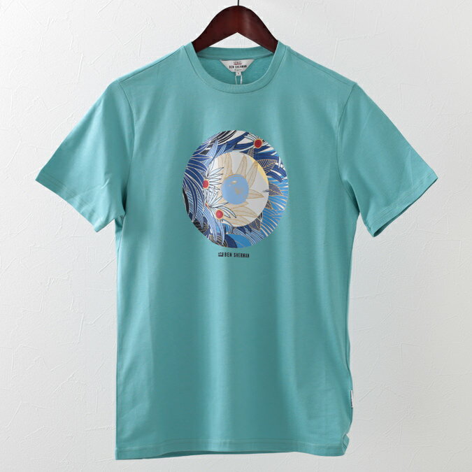 ベンシャーマン メンズ Tシャツ トロピカル ターゲットマーク Ben Sherman 3色 ダークネイビー ターコイズ ホワイト ギフト トラッド