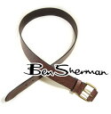 ベンシャーマン Ben Sherman 本革レザー ベルト メンズ モッズ ファッション Leather Belt 本革 レザー チョコレート ブラウン Cho...