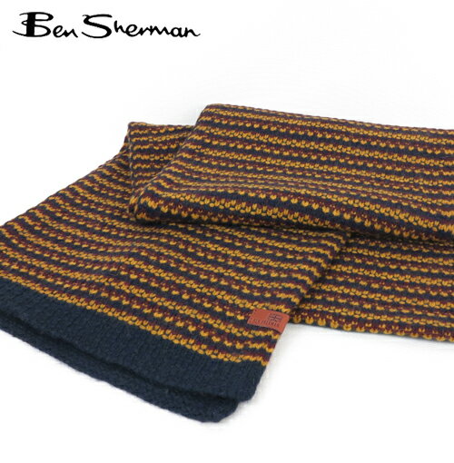 ベンシャーマン Ben Sherman スカーフ マフラー ウールミックス ティップ ストライプ メンズ ギフト トラッド 父の日 ベンシャーマン Ben Sherman スカーフ マフラー ウールミックス ティップ ストライプ メンズ ギフト トラッド 父の日