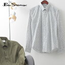 Ben Sherman ベンシャーマン メンズ 長袖シャツ プリントシャツ Ben Sherman 2色 ドット柄 アイボリー オリーブ レギュラーフィット ボタンダウン メンズ トラッド