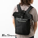 SALE セール ベンシャーマン Ben Sherman ロールトップバッグ バックパック ブラック リュックサック メンズ レディース ユニセックス ギフト プレゼント