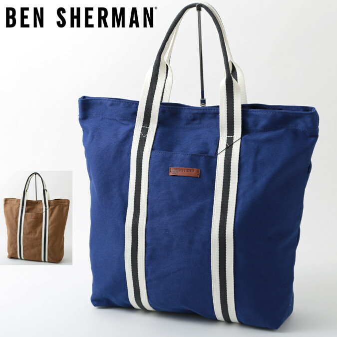 楽天CLOZEST モッズメンズレディース訳あり ベンシャーマン Ben Sherman トートバッグ ショッパーバッグ ツアーキャンバス スナップ 45x40x10cm 2色 ウェットサンド コバルト メンズ レディース ギフト アウトレット トラッド