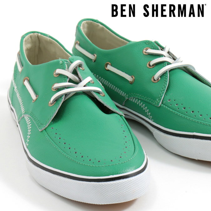 ベンシャーマン Ben Sherman デッキシューズ シューズ スニーカー 本革レザー グリーン メンズ ギフト モッズファッション トラッド