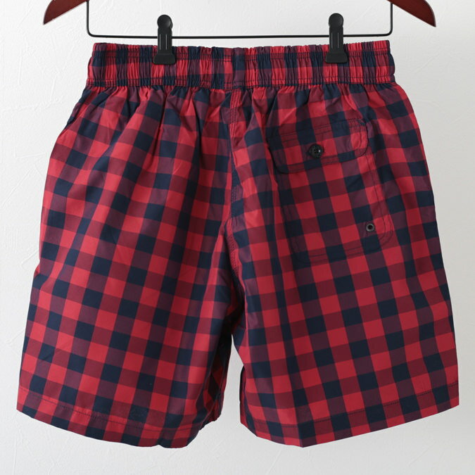訳あり ベンシャーマン メンズ 海パン 水着 スイムショーツ ギンガムチェック Ben Sherman レターボックスレッド モッズ ギフト アウトレット トラッド