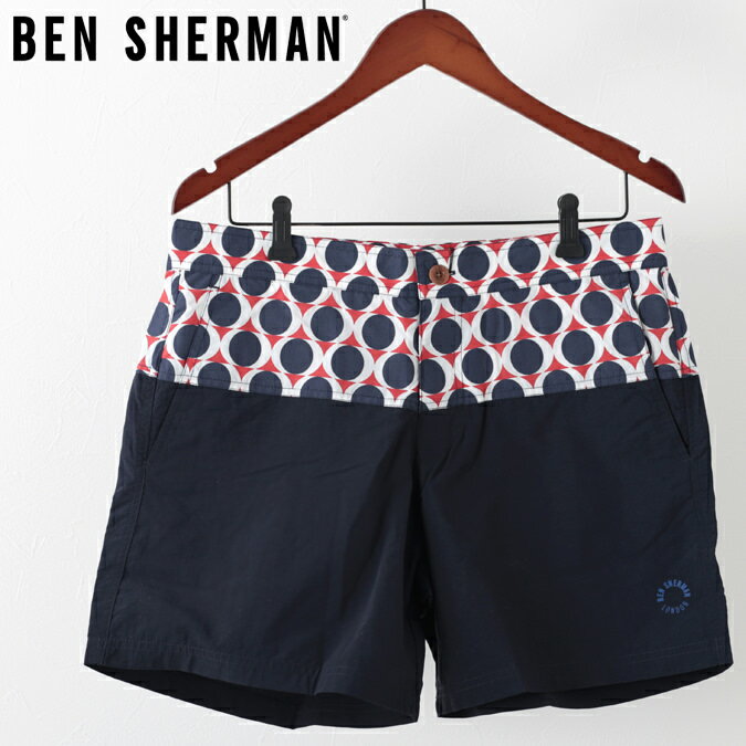 楽天CLOZEST モッズメンズレディースベンシャーマン メンズ 海パン 水着 スイムショーツ ジオメトリック Ben Sherman スタプレスネイビー モッズ ギフト トラッド