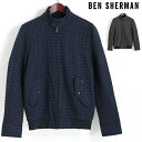 ベンシャーマン Ben Sherman ハリントンジャケット スウィングトップ ウール ブルゾン ドッグトゥース 千鳥格子 2色 ネイビー チャコール メンズ ギフト トラッド