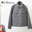 ベンシャーマン メンズ ジップジャケット ウール アウター チェック スチール Ben Sherman クラシック フィット レトロ 男性 ギフト トラッド