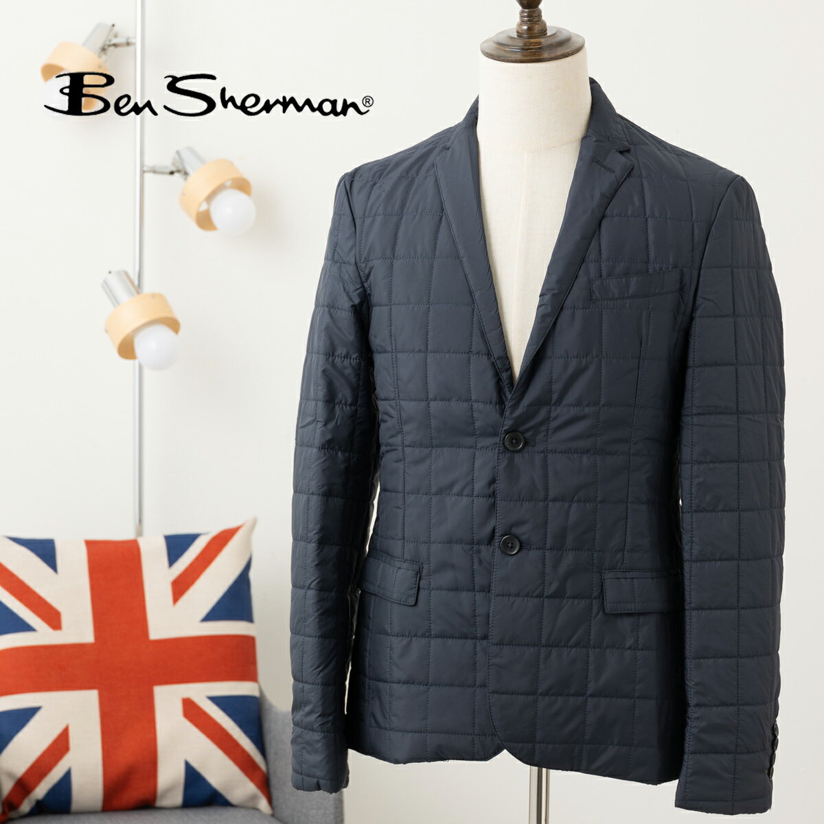 Ben Sherman ベンシャーマン キルティングジャケット ブレザー スタプレスネイビー アウター メンズ プレゼント ギフト
