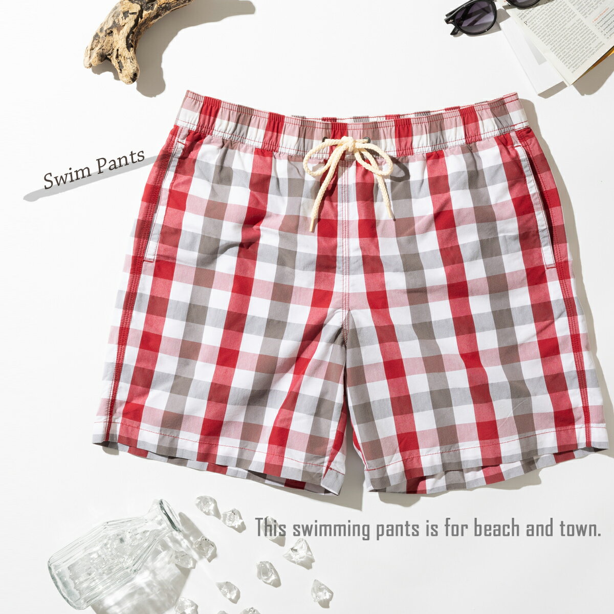 ベンシャーマン メンズ 海パン 海水パンツ 水着 スイムショーツ ハウスギンガムチェック Ben Sherman 2色 ドーンレッド ディレクトワールブルー レッド ブルー モッズ ギフト プレゼント トラッド