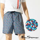 ベンシャーマン メンズ 海パン 海水パンツ 水着 スイムショーツ デジタルボタン Ben Sherman ミディバルブルー ブルー 総柄 モッズ ギフト トラッド
