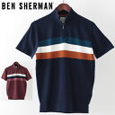 LAST SALE ベンシャーマン メンズ ポロシャツ ポロ ニット Ben Sherman ジップ タートルネック 2色 ネイビー ワイン ギフト トラッド