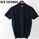 ベンシャーマン メンズ ポロシャツ ポロ ニット Ben Sherman テクスチャード ストライプ フロント ダークネイビー ギフト トラッド