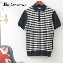Ben Sherman メンズ ポロシャツ ジャカード織り ポロ チェック ベンシャーマン コットン レトロ ダークネイビー レギュラー フィット ギフト モッ...