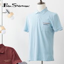 Ben Sherman メンズ 半袖ポロシャツ 無地 チェックトリム ポロ ベンシャーマン クラレット スカイブルー コットン レギュラーフィット ギフト モッ...
