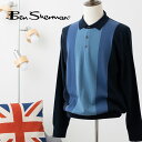 Ben Sherman ベンシャーマン 長袖ポロシャツ ニットポロ ダークネイビー レギュラーフィット メリノウール混 カラーブロック ギフト モッズ ボタンスルー トラッド メンズ(4)
