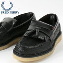 フレッドペリー Fred Perry タッセルローファー シューズ 本革レザー ジョージコックス コラボ ブラック George Cox メンズ レディース ギフト トラッド