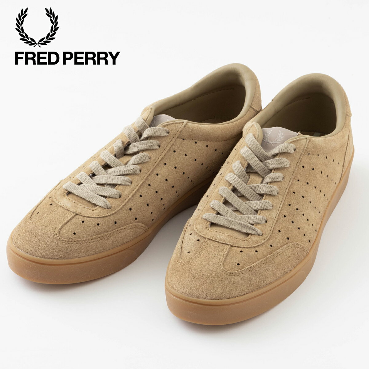 訳あり フレッドペリー Fred Perry スニーカー シューズ アンパイアスウェード ウォームストーン 生成 靴 メンズ ギフト トラッド