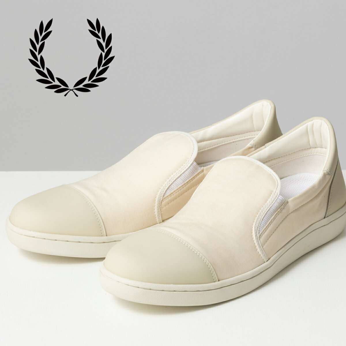 訳あり フレッドペリー Fred Perry スニーカー シューズ ブロー LILI リリ ミリタリー キャンバス オフホワイト 撥水加工 日本製 23cm 2...