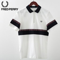 フレッドペリー フレッドペリー メンズ ポロシャツ ポロ ハーフジップ スポーツ テープ 鹿の子 Fred Perry スノーホワイト 正規販売店 ギフト トラッド