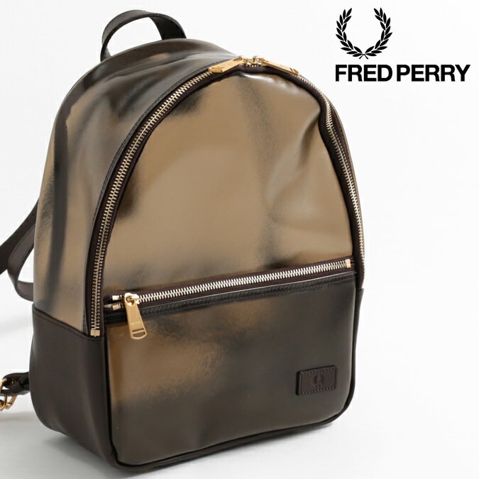 フレッドペリー Fred Perry バックパック リュック ミニ クリア 半透明 31×24cm ブラウン 日本製 レディース メンズ ギフト Made in Japan 正規販売店 トラッド