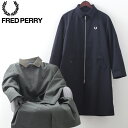 フレッドペリー フレッドペリー 秋冬 メンズ アウター ウール ポリエステル リップストップ オーバーコート 20s Fred Perry 2色 ネイビー カーキ 正規販売店 ギフト トラッド