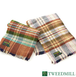 ツイードミル TWEEDMILL タータン ブランケット 英国製 ツイードミル 120×150cm 柄込み 膝掛け ラグ 柄指定不可 ウール ランダム タータンチェック 女性 ひざ掛け 再生繊維 エコ tmpicnicrug120150randam ギフト トラッド