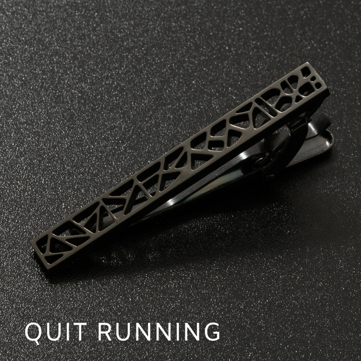 タイピン Quit Running ステンレス タイクリップ タイバー ブラック 英国ブランド 男性 ステンレススティール クイトランニング ギフト 祝い 卒業式 メンズ トラッド