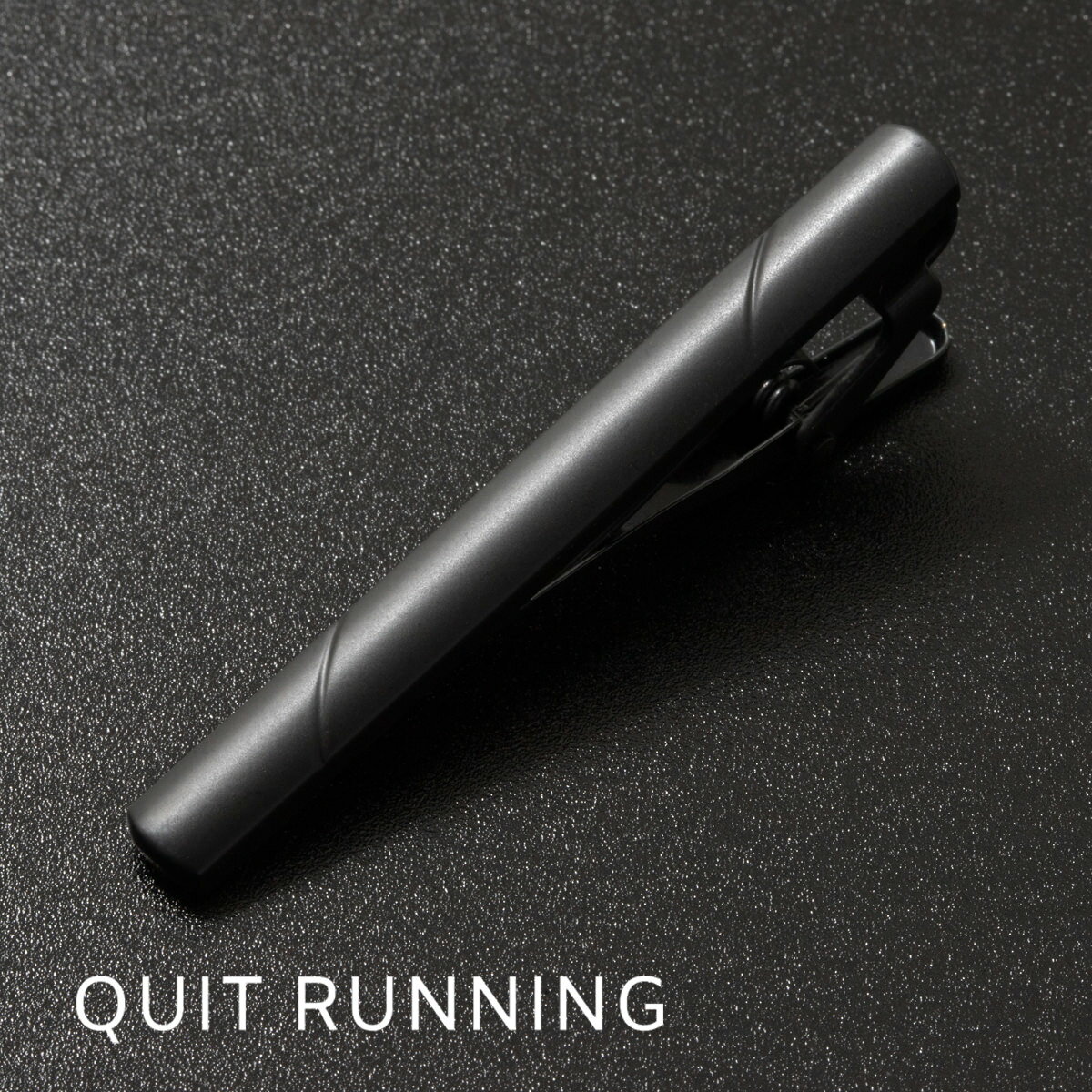 タイピン Quit Running ステンレス タイクリップ タイバー ブラック 英国ブランド 男性 ステンレススティール クイトランニング ギフト 祝い 卒業式 メンズ トラッド