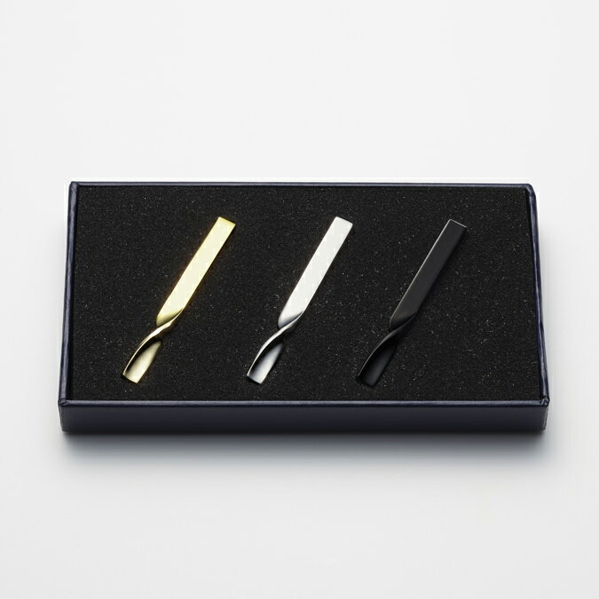 セール SALE ネクタイピン ツイスト 3点セット Quit Running ステンレス タイクリップ タイバー 英国ブランド 男性 クイトランニング ギフト 祝い 卒業式 メンズ ステンレス 銀 シンプル トラッド