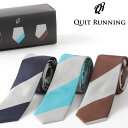 ピュアシルク100% ネクタイ 3本セット Quit Running ストライプ 3種類 シルク ネクタイ ハンドメイド クイトランニング メンズ 英国ブランド...