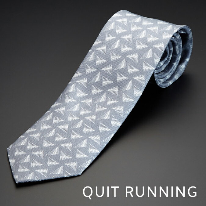 セール SALE イタリア製シルクネクタイ Quit Running ピュアシルク100％ MADE IN ITALY ジオメトリック パターン TRIANGLE SILVER トライアングル シルバー 英国ブランド 男性 クイトランニング ギフト 祝い 卒業式 スーツ フォーマル トラッド