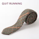 英国ウールネクタイ ハンドメイドツイード Quit Running ウールタイ 英国ブランド ブラウン へリンボーン 男性 クイトランニング ギフト BOX付 ハンドメイド 手洗い洗濯OK メンズ シンプル ホワイトデー トラッド