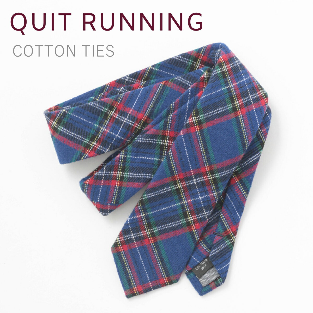 コットンネクタイ ナロータイ Quit Running ブルースチュアート ハンドメイド クイトランニング メンズ コットン 英国ブランド ロック 個性的 男性向け ビジネス 就活 ギフト 祝い 卒業式 トラッド