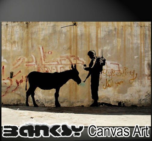 バンクシー 壁掛け アート アートパネル アートフレーム BANKSY CANVAS ART バンクシー " Donkey 1 Stencil Pop " 60.5 x 40.5 絵画 絵 アート キャンバス キャンバスアート ウッド ロンドン グラフィティアート 落書き bd1sp ギフト トラッド