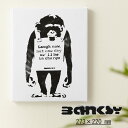 バンクシー BANKSY アートファインボード キャンバス アートファブリックパネル 273mm×220mm×20mm MonkeyLaughNow モンキー ...