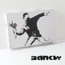 BANKSY CANVAS ART キャンバス アートファブリックパネル スモール Flower Thrower Zoom 31.5cm × 21cm 花束 アート ギフト トラッド