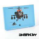 BANKSY CANVAS ART キャンバス アートファブリックパネル スモール Helicopter Bow Blue 31.5cm × 21cm バンクシー ヘリコプター ブルー リボン ギフト トラッド