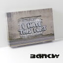 BANKSY CANVAS ART キャンバス アートファブリックパネル スモール I Hate This Font 31.5cm × 21cm アート ストリート フォント ギフト トラッド