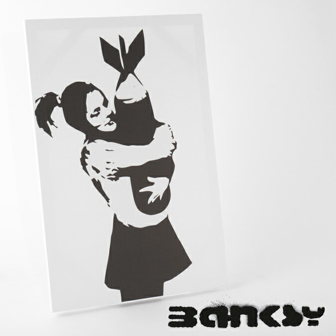 BANKSY CANVAS ART キャンバス アートファブリックパネル Bomb Hugger 60cm 40cm バンクシー 爆弾 ギフト