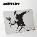 BANKSY CANVAS ART キャンバスアートファブリックパネル Flower Thrower Zoom 60cm × 40cm バンクシー 野球 ベースボール ギフト