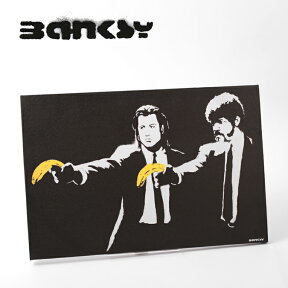 BANKSY CANVAS ART キャンバスアートファブリックパネル "Pulp Fiction Banana" 60cm × 40cm バンクシー パルプ フィクション バナナ ギフト