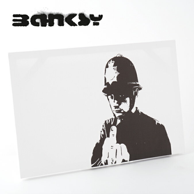 BANKSY CANVAS ART キャンバス アートファブリックパネル "Rude Cop" 60cm × 40cm バンクシー 警察 ポリス ギフト