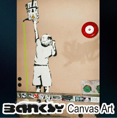 バンクシー 壁掛け アート アートパネル アートフレーム BANKSY CANVAS ART バンクシー "Kid Switch Portrait " 60.5 x 40.5 絵画 絵 アート キャンバス キャンバスアート ウッド ロンドン グラフィティアート 落書き bksp ギフト