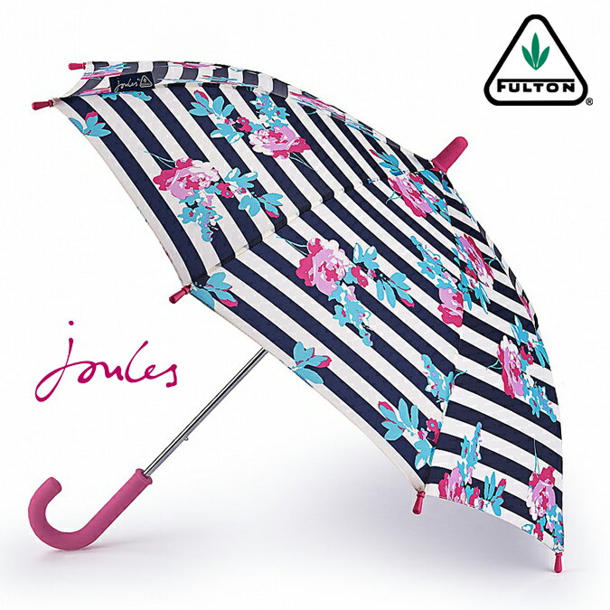 FULTON 傘 小型 キッズ ボタニー フローラル ジュールス ストライプ ミニ アンブレラ フルトン 子供用 ジュニア 長傘 子ども 花柄 ボタニカル Junior Umbrella かさ イギリス ロンドン ギフト …