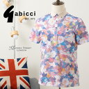 SALE セール Gabicci ガビッチ 半袖ポロシャツ フラワープリント ペイズリー オート 水彩画風 マドックス ストリート ロンドン レトロ モッズファッション ギフト ユニセックス メンズ